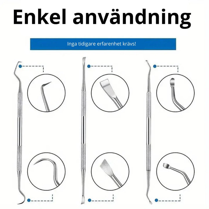Komplett set för tandstensborttagning hemma. Ge din hund eller katt professionell munvård.