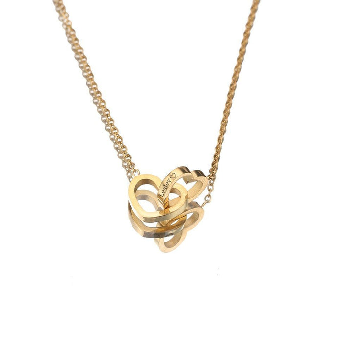 Födelsedagspresent: evig ros och personligt halsband i guld. Smycke för henne.