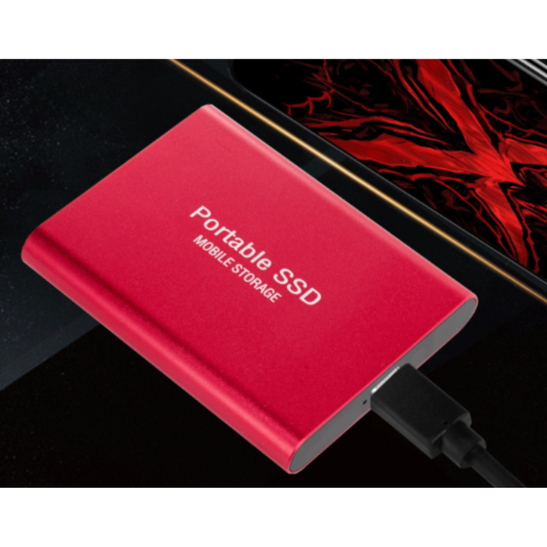 Ultrasnabb extern solid state drive (SSD) 2TB med USB-C, för effektiv digital lagring och teknik.