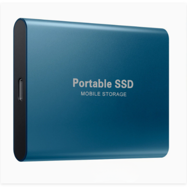 Universell extern 2TB USB-C SSD. Bärbar lagring för Mac/PC med snabb dataöverföring och backup.