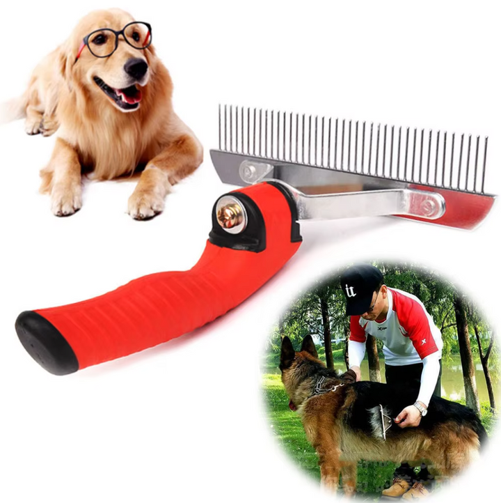 Fällvårdskam för stora hundar, effektiv för underull & pälsvård. Skonsam hundborste för grooming.