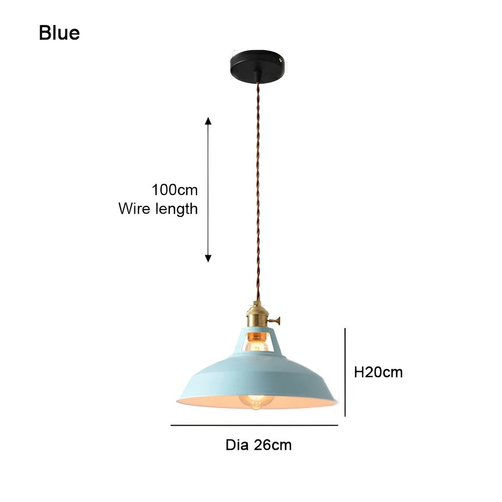 Effektfull färgglad LED pendellampa, industriell stil för kök & vardagsrum.