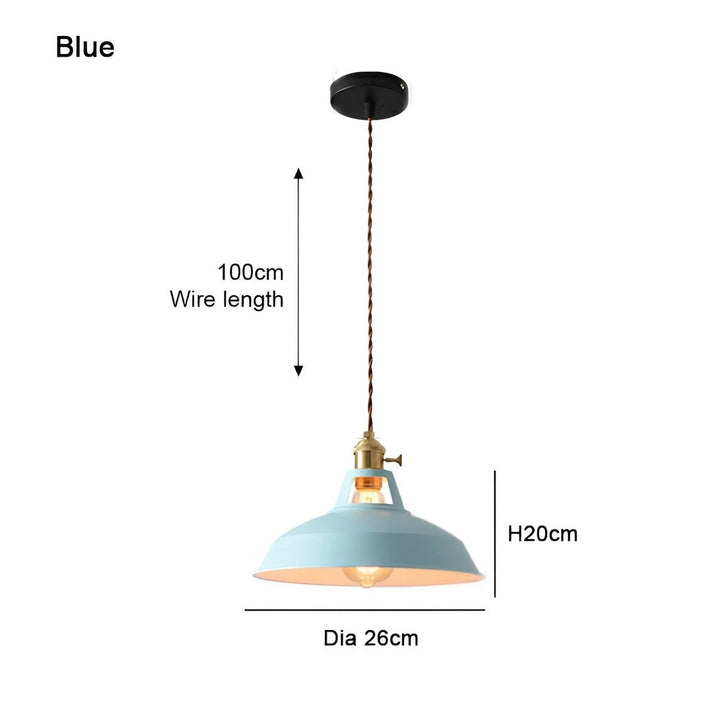 Effektfull färgglad LED pendellampa, industriell stil för kök & vardagsrum.