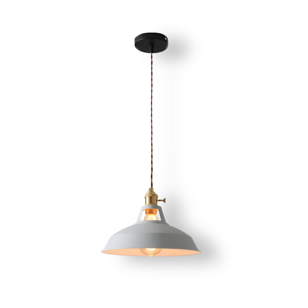 Livfull färgglad industriell taklampa med energieffektiv LED belysning.
