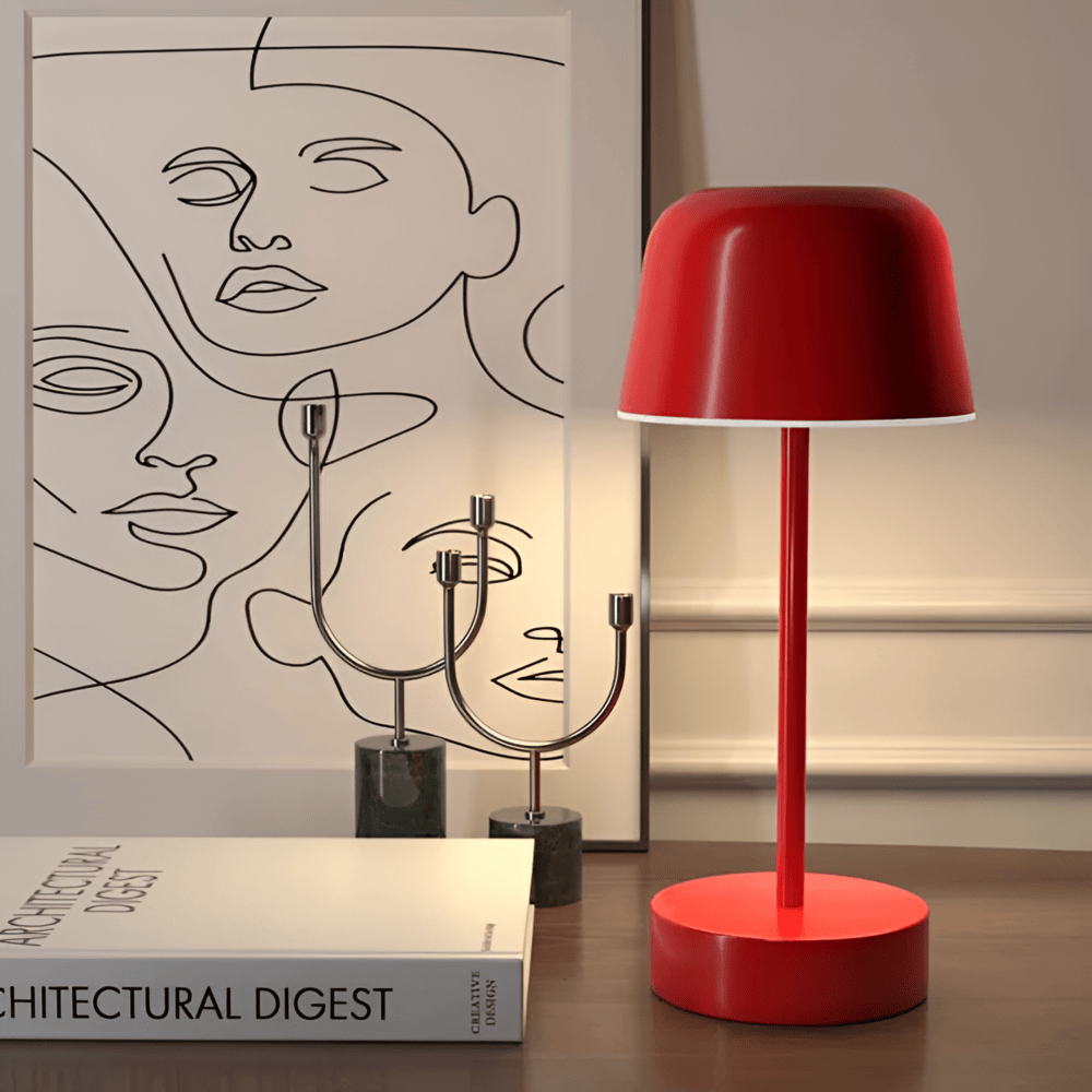 Färgglad trådlös LED-bordslampa i retrodesign, dimbar stämningsbelysning för hemmet.