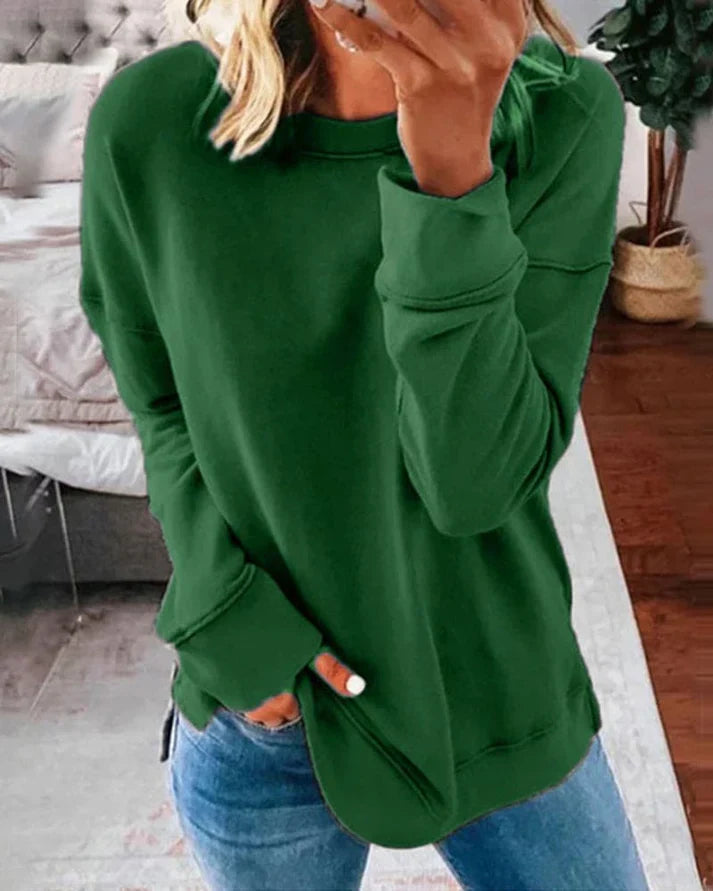 Trendig dam sweatshirt, färggrann med en avslappnad fritidsstil, perfekt för vardagen.