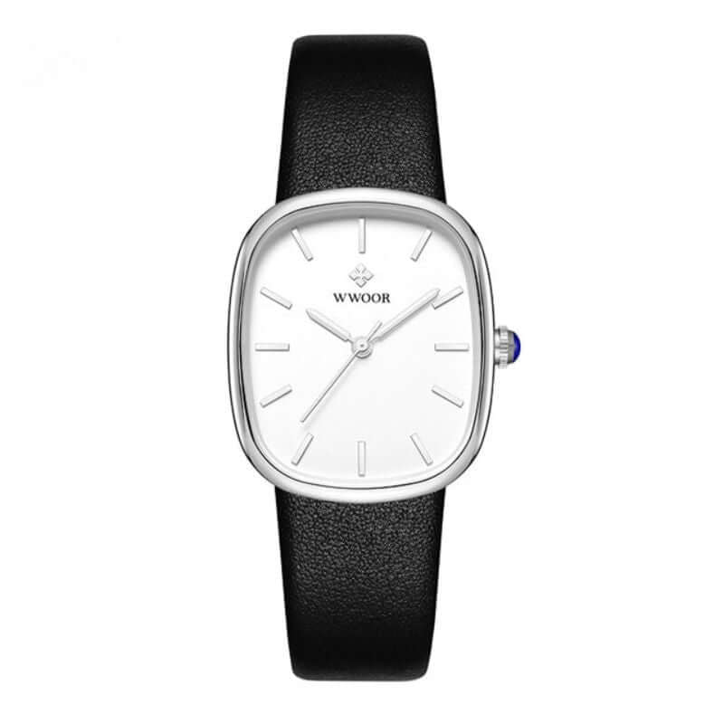 Elegant Kvartsur med Läderrem