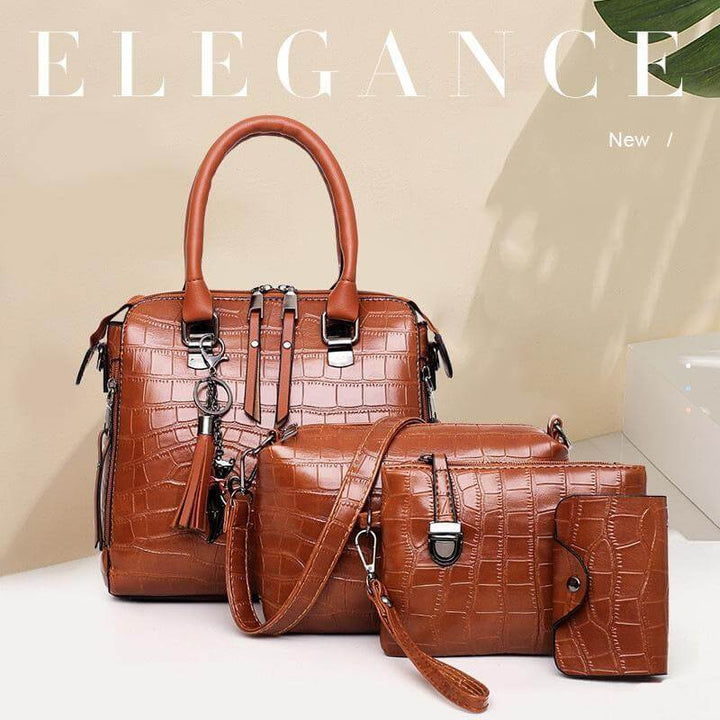 Set med 4 eleganta väskor i veganläder – Stil & Funktion