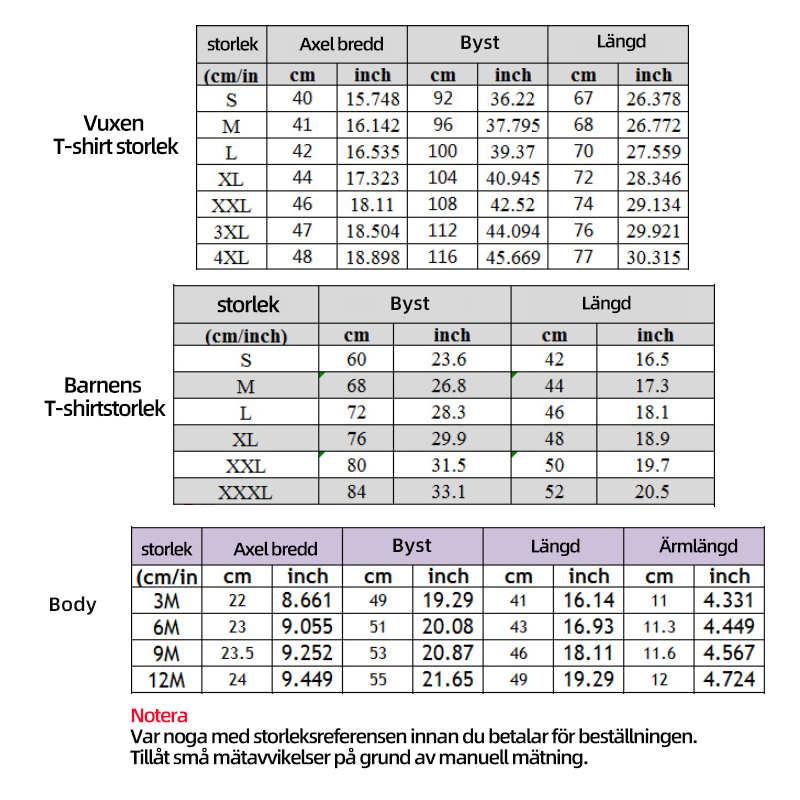 "Familj klädd i matchande vita T-shirts och bodys för barn och vuxna, visande en enhetlig och kärleksfull design."