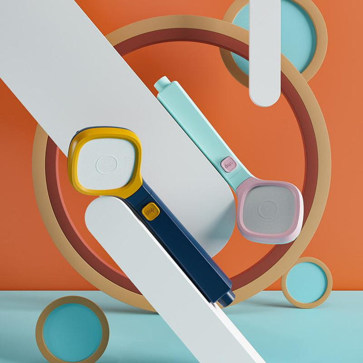 "Färgfullt högtrycks duschmunstycke med justerbart vattentryck och sex moderna färgval för stilren duschupplevelse."