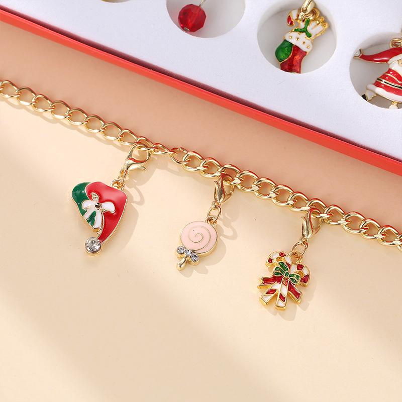 "Färgglad DIY armband adventskalender för tjejer, med varje dag en ny berlock, nickelfritt och anpassningsbart armband."