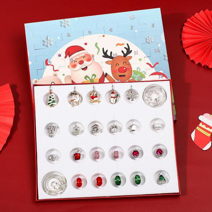 "Färgglad DIY armband adventskalender för tjejer, med varje dag en ny berlock, nickelfritt och anpassningsbart armband."
