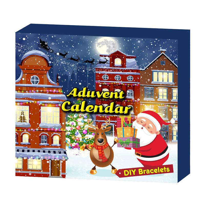 "Färgglad DIY armband adventskalender för tjejer, med varje dag en ny berlock, nickelfritt och anpassningsbart armband."