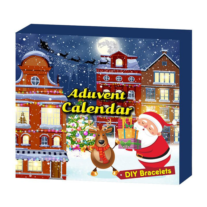 "Färgglad DIY armband adventskalender för tjejer, med varje dag en ny berlock, nickelfritt och anpassningsbart armband."