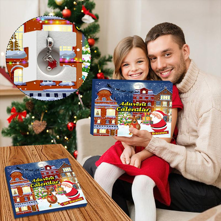 "Färgglad DIY armband adventskalender för tjejer, med varje dag en ny berlock, nickelfritt och anpassningsbart armband."