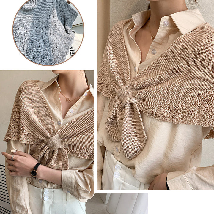 "Färgglad fiskstjärtsmönstrad sjalsjal i polyester med livfulla färger för kvinnor, perfekt som elegant accessoar."