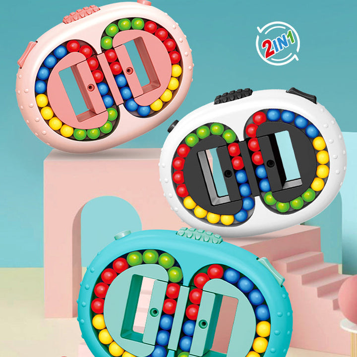 "Färgglad Magiska bönor Fidget Rubiks Kub för stressreducering, interaktiv lek med roterande bönor för barn och vuxna"