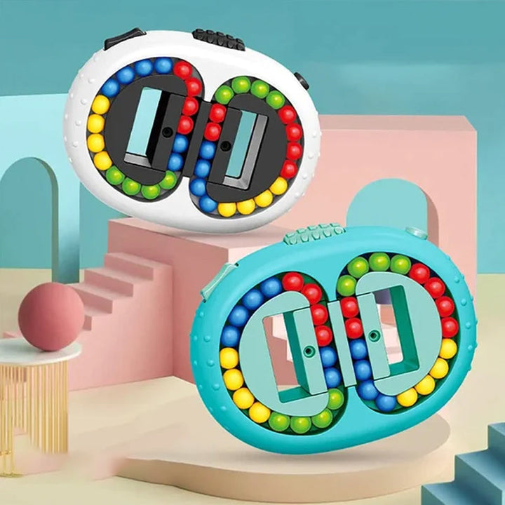 "Färgglad Magiska bönor Fidget Rubiks Kub för stressreducering, interaktiv lek med roterande bönor för barn och vuxna"