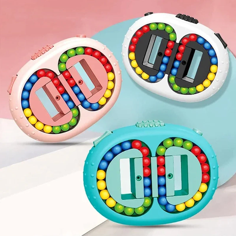 "Färgglad Magiska bönor Fidget Rubiks Kub för stressreducering, interaktiv lek med roterande bönor för barn och vuxna"