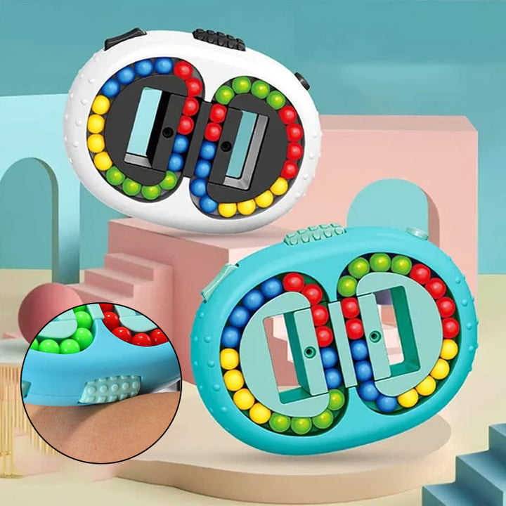 "Färgglad Magiska bönor Fidget Rubiks Kub för stressreducering, interaktiv lek med roterande bönor för barn och vuxna"