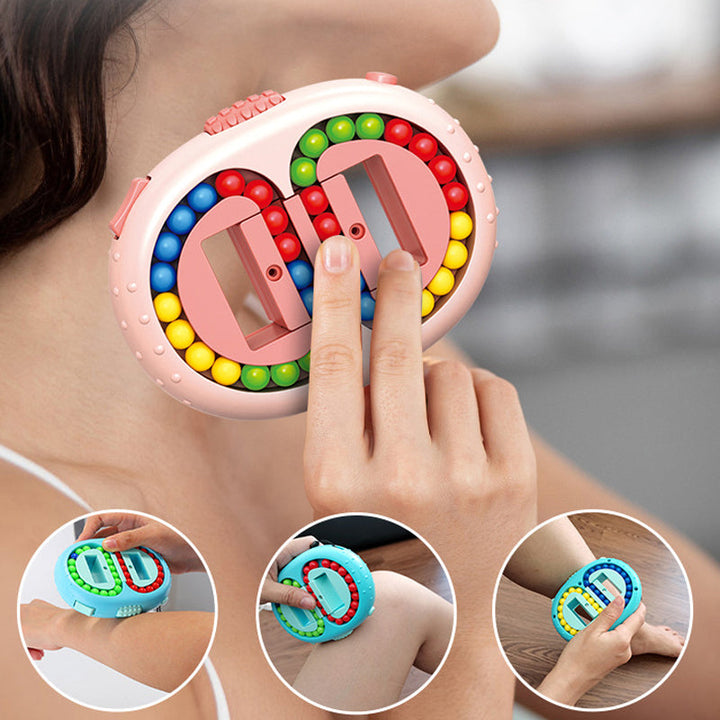 "Färgglad Magiska bönor Fidget Rubiks Kub för stressreducering, interaktiv lek med roterande bönor för barn och vuxna"