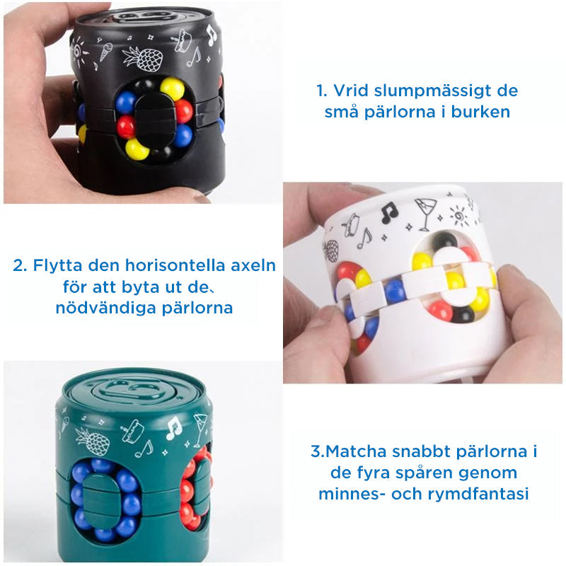 "Färgglad magiska pärlor fidget kub, unik design med flera våningar och pärlor för kreativitet och stresslindring."