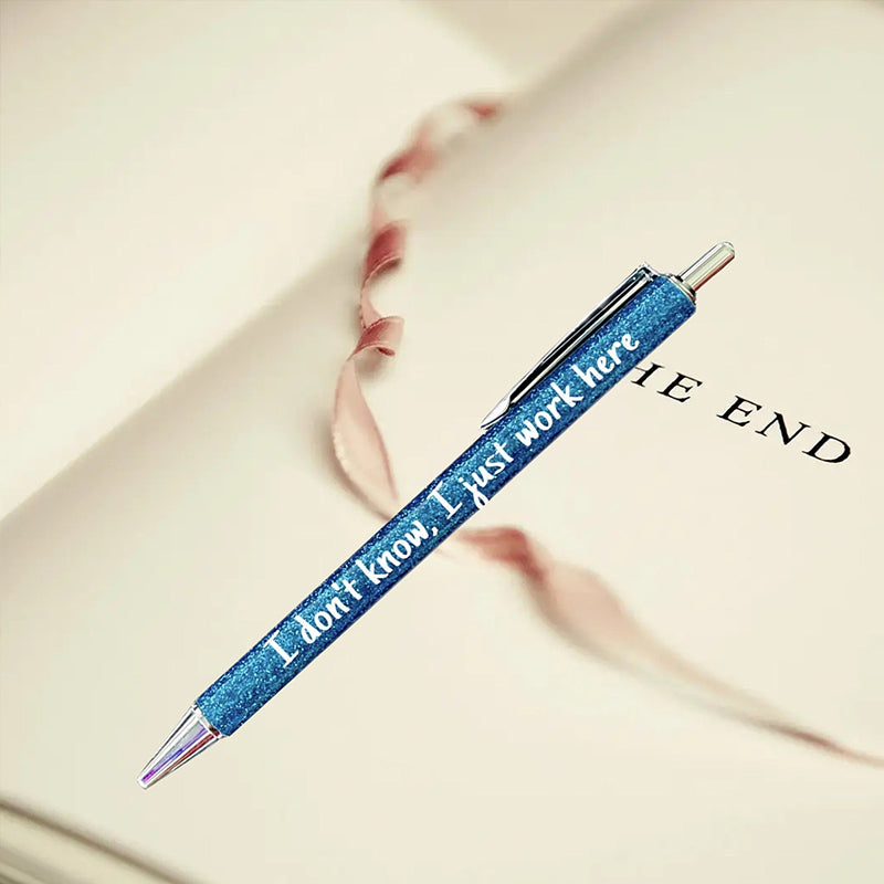 "Färgglad metallkulspetspenna, 14 cm, glatt budskap, stilren design. Perfekt för kontor och hem."