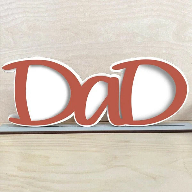 "Färgglad pappa tavelram i trä med rörande inskriptioner, perfekt present för fars dag eller födelsedag."
