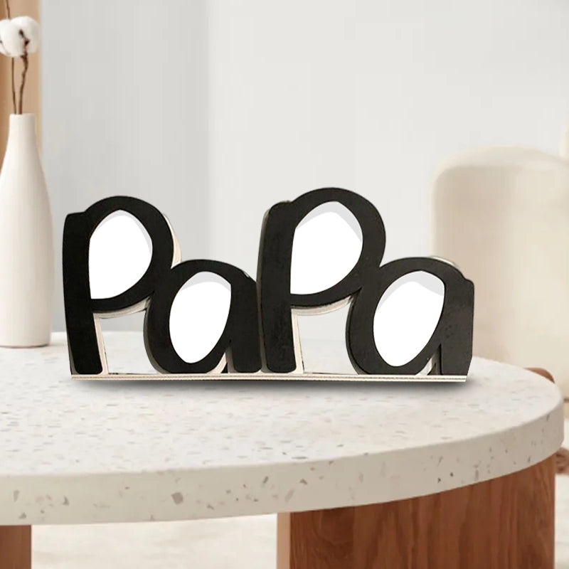 "Färgglad pappa tavelram i trä med rörande inskriptioner, perfekt present för fars dag eller födelsedag."
