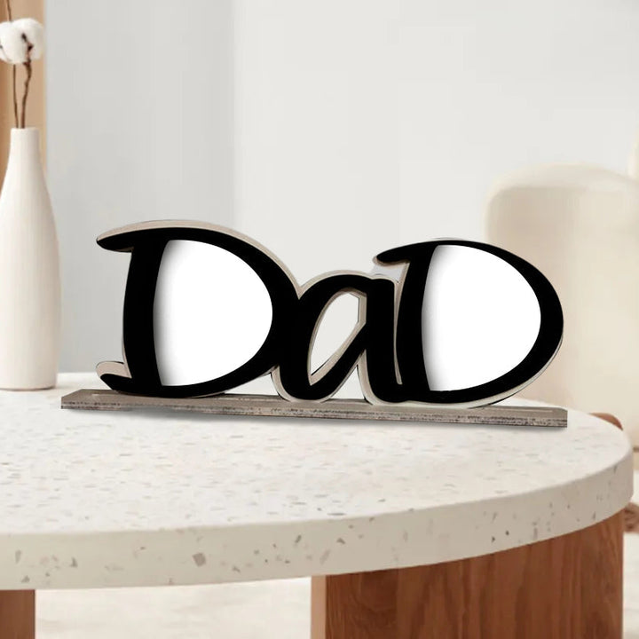 "Färgglad pappa tavelram i trä med rörande inskriptioner, perfekt present för fars dag eller födelsedag."
