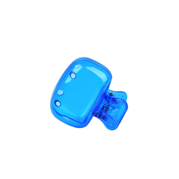 "Färgglad plasttandborstskyddshylsa, set med fem olika färger: transparent, blå, röd, grön, rosa. Idealisk för resor."