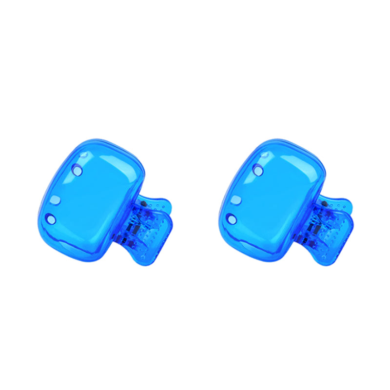 "Färgglad plasttandborstskyddshylsa, set med fem olika färger: transparent, blå, röd, grön, rosa. Idealisk för resor."