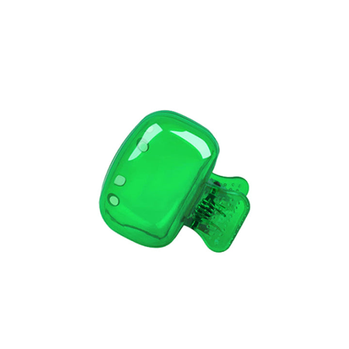 "Färgglad plasttandborstskyddshylsa, set med fem olika färger: transparent, blå, röd, grön, rosa. Idealisk för resor."