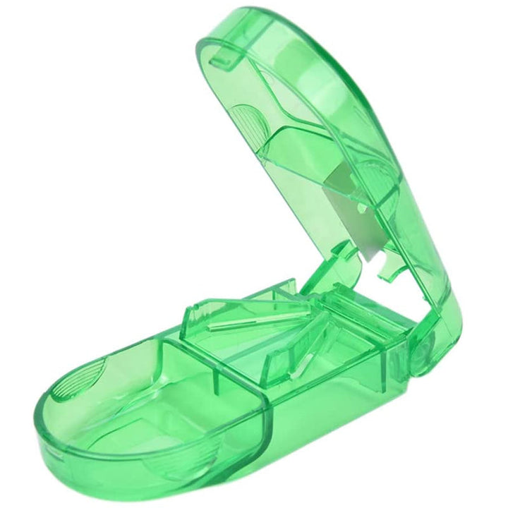 "Färgglad portabel pilleravskärar-organisatör med flera fack, ergonomisk design för enkel medicinhantering, hälsa och välbefi