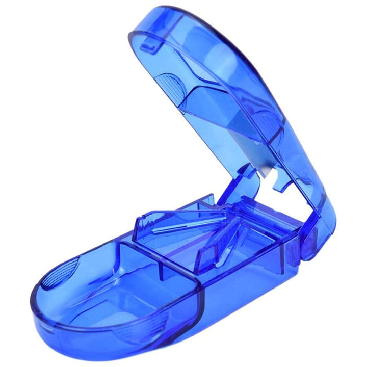 "Färgglad portabel pilleravskärar-organisatör med flera fack, ergonomisk design för enkel medicinhantering, hälsa och välbefi