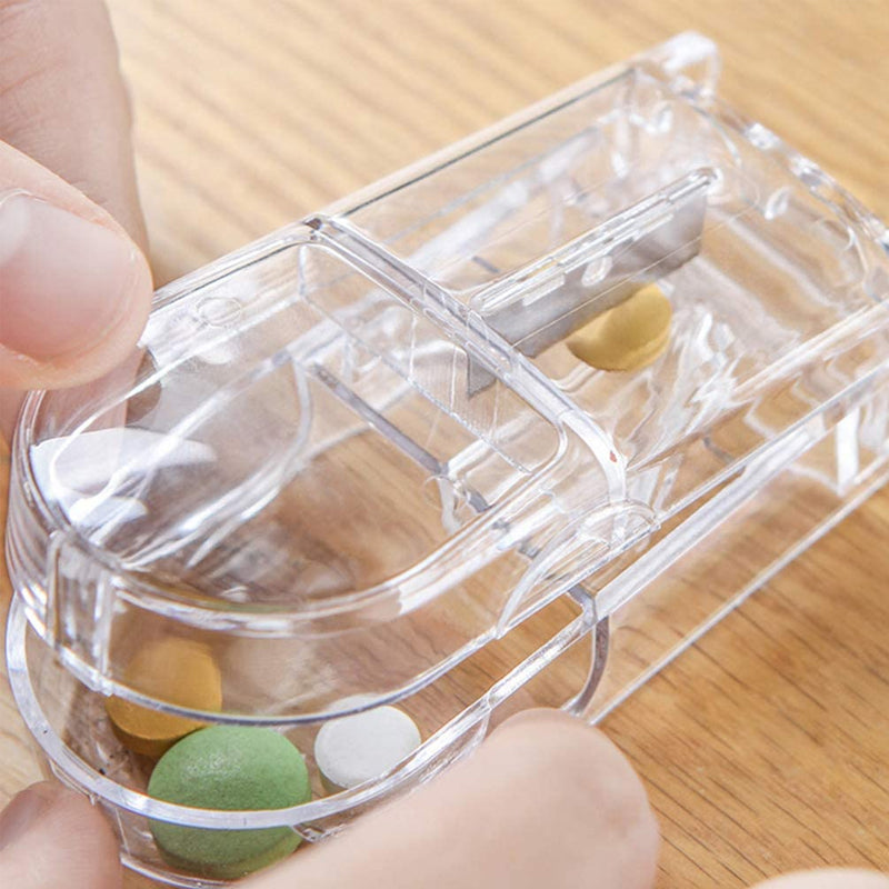 "Färgglad portabel pilleravskärar-organisatör med flera fack, ergonomisk design för enkel medicinhantering, hälsa och välbefi