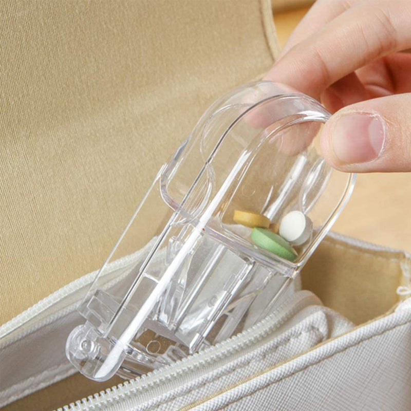 "Färgglad portabel pilleravskärar-organisatör med flera fack, ergonomisk design för enkel medicinhantering, hälsa och välbefi
