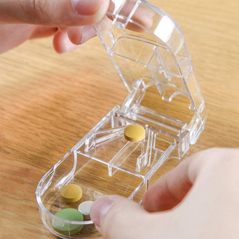 "Färgglad portabel pilleravskärar-organisatör med flera fack, ergonomisk design för enkel medicinhantering, hälsa och välbefi