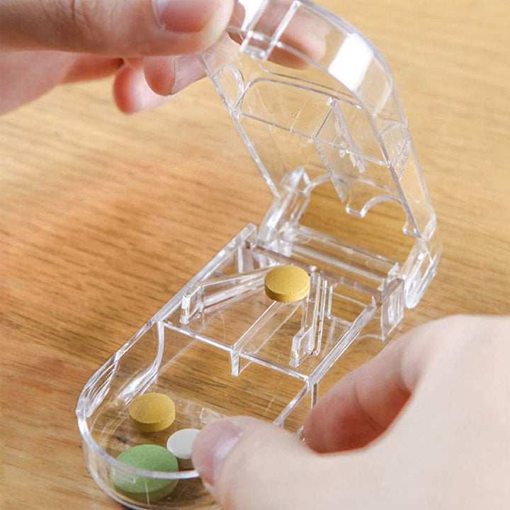 "Färgglad portabel pilleravskärar-organisatör med flera fack, ergonomisk design för enkel medicinhantering, hälsa och välbefi