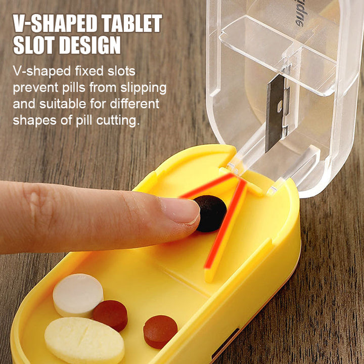 "Färgglad portabel pilleravskärar-organisatör med flera fack, ergonomisk design för enkel medicinhantering, hälsa och välbefi
