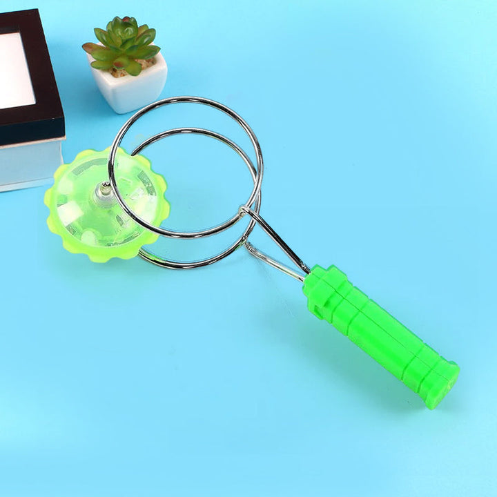 "Färgglad retro magnetisk LED gyro leksak snurrar med hypnotiserande effekter för barn och vuxna."