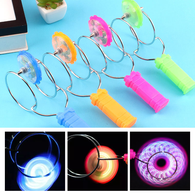 "Färgglad retro magnetisk LED gyro leksak snurrar med hypnotiserande effekter för barn och vuxna."