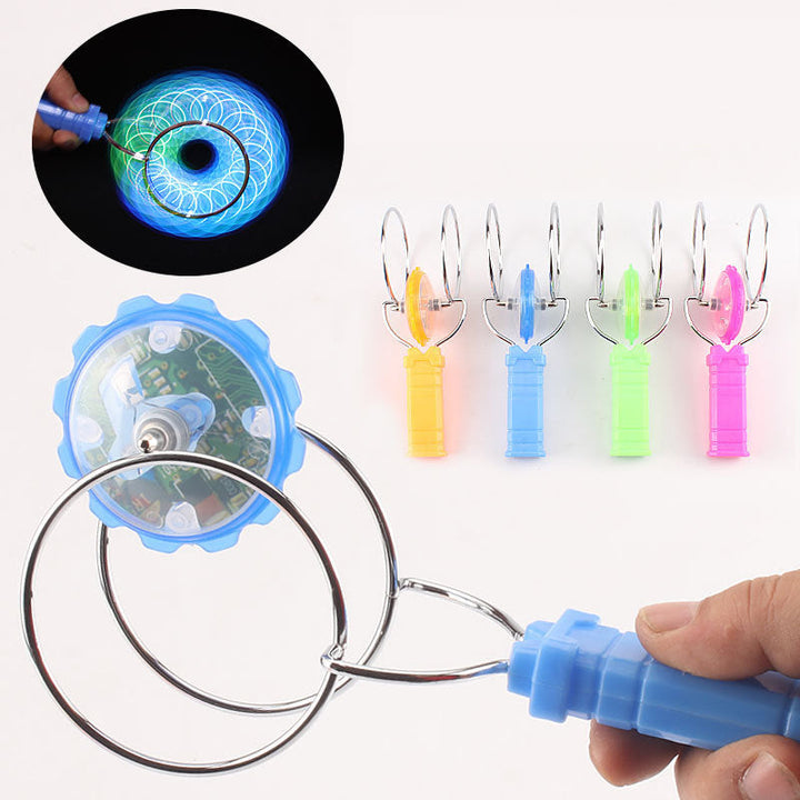 "Färgglad retro magnetisk LED gyro leksak snurrar med hypnotiserande effekter för barn och vuxna."