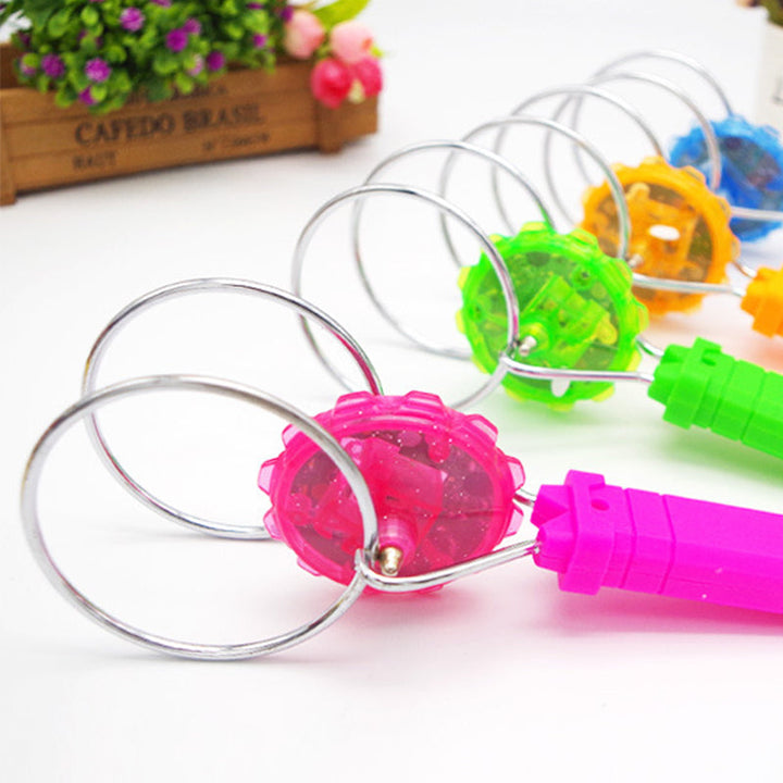 "Färgglad retro magnetisk LED gyro leksak snurrar med hypnotiserande effekter för barn och vuxna."