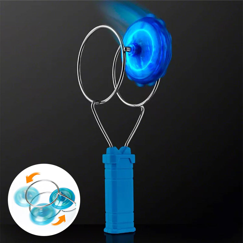 "Färgglad retro magnetisk LED gyro leksak snurrar med hypnotiserande effekter för barn och vuxna."