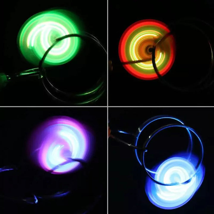 "Färgglad retro magnetisk LED gyro leksak snurrar med hypnotiserande effekter för barn och vuxna."