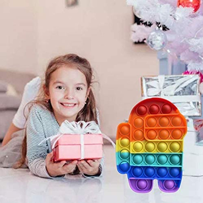 "Färgglad silikon fidget klämleksak för stressavlastning, poppande ljud och avslappnande känsla, idealisk för alla åldrar."