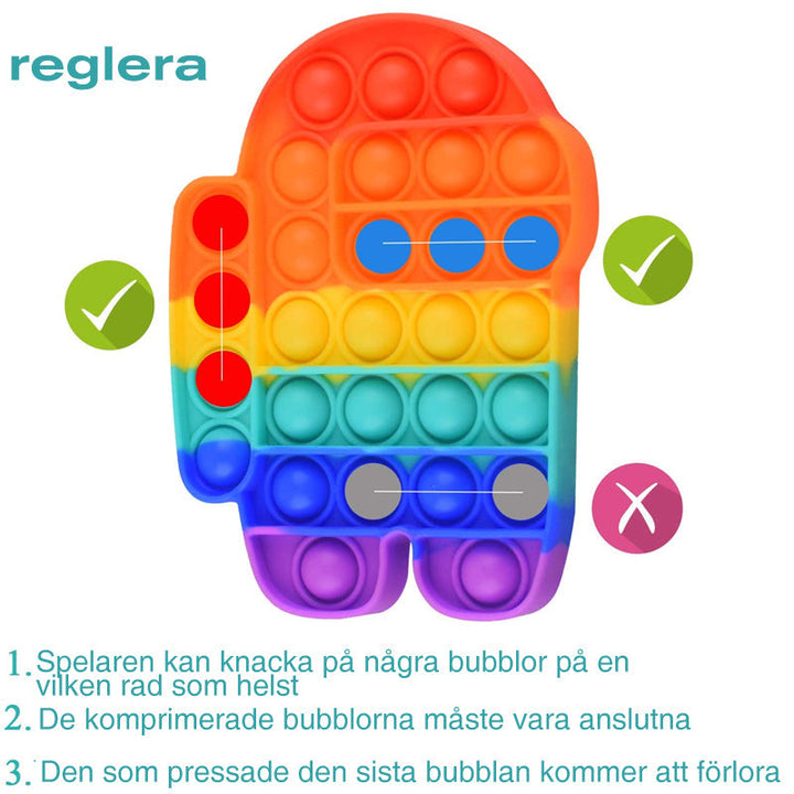 "Färgglad silikon fidget klämleksak för stressavlastning, poppande ljud och avslappnande känsla, idealisk för alla åldrar."