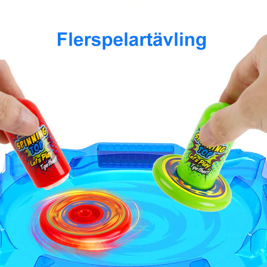 Färgglad snurrleksak i plast för barn, visar levande färger och lekfull design, stimulerar kreativitet och motorik.