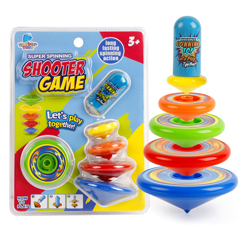 Färgglad snurrleksak i plast för barn, visar levande färger och lekfull design, stimulerar kreativitet och motorik.
